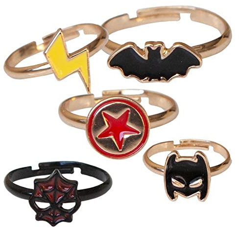 Great Pretenders - Superhero Rings, 24 Stück, verschiedene Ringe, mehrfarbig, einfarbig (84515)