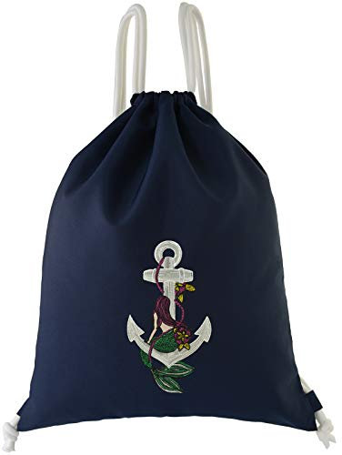 EXPRESS-STICKEREI Segel Tasche mit Motiv | Turnbeutel Anker Gymsack Gym Bag Beutel robust Boot Schiff Strandtasche