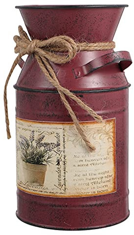 YARNOW Metallo Fiore Vaso di Metallo ' Annata Brocca Shabby Paese Agriturismo Latte può Ferro Secchi della Benna del Fiore Decorativo Vaso da Fiori per La Casa Tavolo di Nozze
