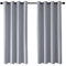 MRTREES 72 Lot de 2 rideaux occultants à isolation thermique avec œillets, protection de fenêtre, pour enfant, chambre et salon, texture douce, gris clair, 117 x 167 cm