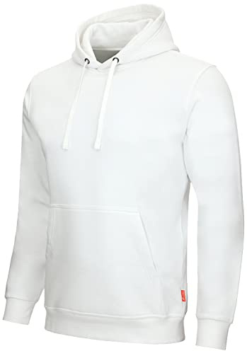 Nitras MOTION TEX LIGHT 7025 Arbeits-Kapuzen-Pullover - Pulli mit Kapuze - Hoodie für die Arbeit - Weiß - XL
