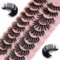 Faux Cils 10 Paires 7D Faux Vison Cils Naturel Duveteux Doux Volume Faux Cils Professionnels épais Réutilisables Dramatiques Noir Faux Cils (7D16)