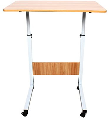 FUROMG Beistelltisch Kleiner Sofatisch Laptoptisch Notebooktisch Pflegetisch mit Rollen Kaffeetisch Home in C-Form Industriestil 40 * 60cm