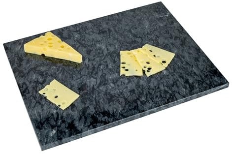 Homiu Marmor Schneidebrett 40 x 30 cm, hitzebeständig, rutschfest, schwarz