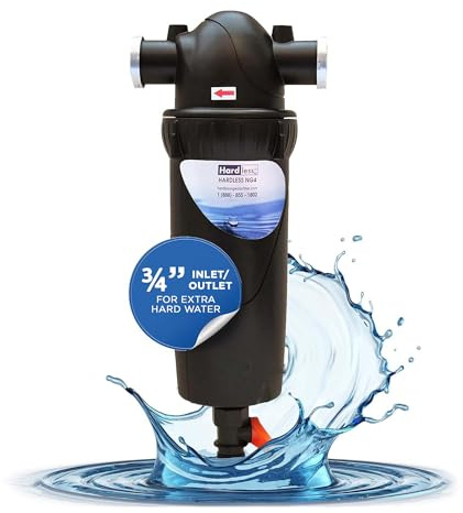 Hardless NG4L Filtro de agua y acondicionador de agua para toda la casa, alternativa avanzada de ablandador de agua, sin sal, reduce la cal y los sedimentos, un filtro de agua compacto fácil de