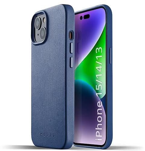 Mujjo iPhone 14 Lederhülle | MagSafe Hülle | Ledertasche für das iPhone 14 Hülle | Apple iPhone 14 Hülle | Apple iPhone 14 Hülle | Apple iPhone 14 Hülle