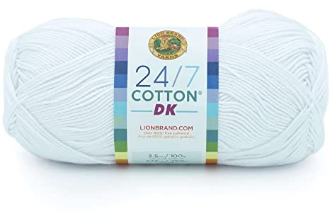 Lion Brand Yarn 769-100AJ 24/7 Baumwolle DK Garn, Zuckerrohr, 1 Pack