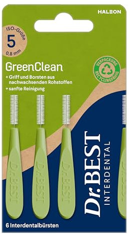 Dr.BEST GreenClean Interdental, Size 5, 6 Stück - Interdentalbürsten für eine sanfte Reinigung der Zahnzwischenräume