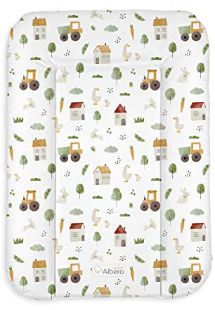 Wickelauflage 50 x 70 cm abwachbar Baby Wickelmatte Kommode Weiche Wickeltischauflage Folie PVC ÖKO-TEХ-zertifiziert (Farm)