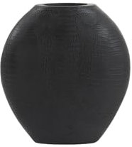 Light & Living Vase Deko Skeld - Schwarz - 29,5x8x31,5cm - Oval - Kunststoff - Blumenvase - Vase für Trockenblumen - Vasen decko