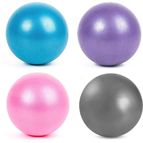 Mivyy 4 Pcs Yoga Pilates Übung Ball Small Core Ball für physikalische Therapie Stabilität Barre Bender Training Stretching Balance
