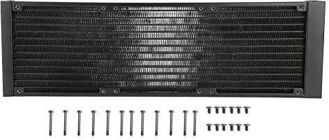Qiilu 12 Röhren Computer Wärmetauscher G1 4 Gewinde Wasserabscheider Wasserkühler Rohr für PC 120mm 120mm Radiator PC Radiator Breite Kompatibilität Der Wasserkühler (360mm)