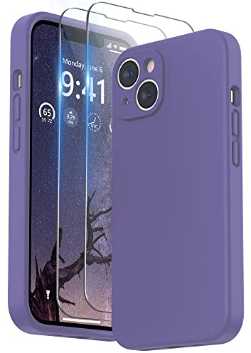 SURPHY für iPhone 14 Hülle Silikon mit Displayschutzfolie | mit Kameraschutz Stoßfeste Handyhülle für iPhone 14 Case 6,1 mit Erhöhter Randschutz