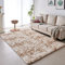 VOFUSHON Wohnzimmer Hochflor Teppich, Shaggy Flur Läufer Modern Flauschiger Weich Bunte Batik Teppich Groß für Wohnzimmer Deko/Schlafzimmer/Kinderzimmer (Khaki, 80 x 150 cm)
