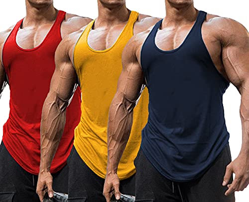 Babioboa Herren Stringer Bodybuilding Workout Gym Tank Tops Y Rücken Muskel Fitness Tanks Ärmelloser Stringer T-Shirt RYNB M