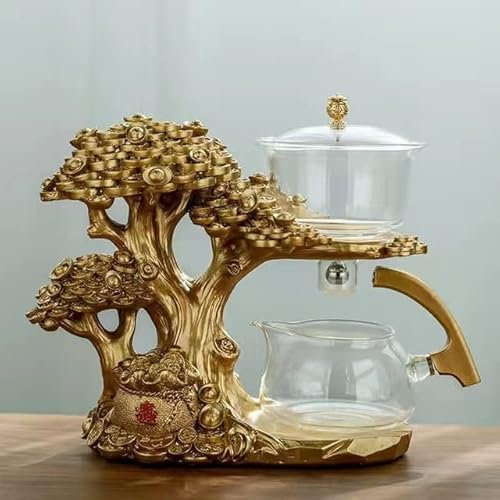 Tetera de cristal, juego de té automático, infusor de té resistente al calor, tetera magnética para hacer té y café