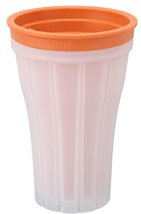Frozen Cup, Vaso Fabricador de Granizados 150ml, Frozen Smoothie Cup, Copa De Sílice de Doble Capa, Slusshy maker cup de Silicona, para Preparar Batidos de Frutas Helados(Naranja)