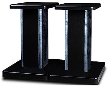 Ddasam 30cm Speaker Stands - 1 Pair, Wooden Universal Floor Stands for Surround Sound TV Hi-Fi and Home Cinema Enhancing Listening Experience