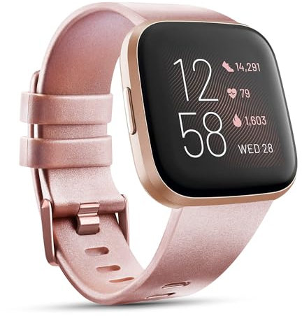 Strap for Fitbit Versa 2 Straps/Fitbit Versa Strap/Fitbit Versa Lite Strap for Women Men, Silicone Sport Classic Replacement Straps Compatible with Fitbit Versa Lite/Fitbit Versa 2(S,Rose Gold)