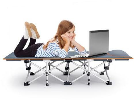 Niceway Kleines Campingbett Faltbare Kinderbetten zum Schlafen Tragbares kompaktes Kinderbett mit weichem Kissen, ideal für Camping, Zelt, Strand, Reisen, Zimmer, Zuhause, Faulenzen & erhöhtes