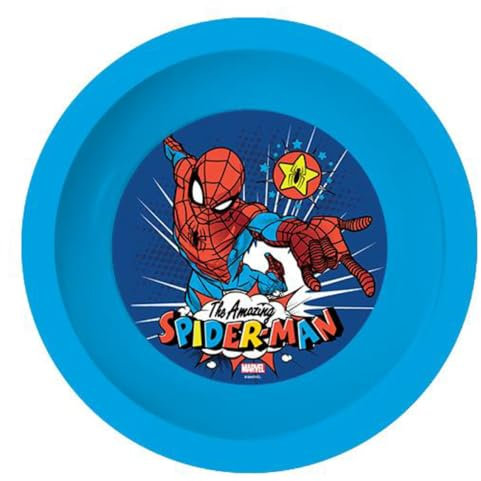 Piatto fondo in polipropilene uso alimentare di Spiderman, ecologico, pratico, sicuro e infrangibile