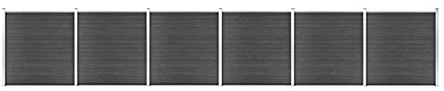 GuyAna Zaunelement Set WPC 1045x186 cm Sichtschutzzaun Garden Fence Sichtschutz Zaunelemente Sichtschutz Zaun Schwarz