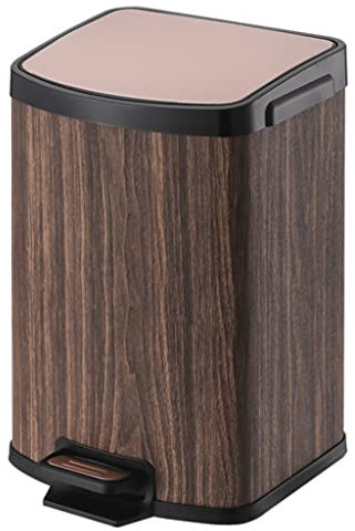 KOHARA Poubelle 12 litres 2,6 gallons ronde salle de bain étape poubelle poubelle, poubelle extérieure en bois pour cuisine chambre poubelle Poubelle (taille : 7L)