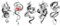 BeyondTattoos Tatouage temporaire Dragon Fleurs Dragon 5 - Noir - Enfant - Tatouage temporaire - 5 feuilles - Dimensions : environ 20 x 11 cm