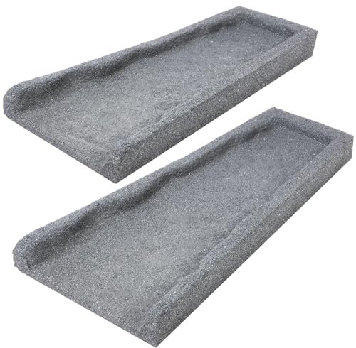 Sekcen 2 Pack Rubber Downspout Splash Block Rain Gutter Down Spout Drain Trays Gray