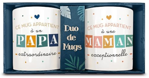 Caja dúo tazas papá mamá