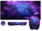 Anyshock Large Mouse Pad with Wrist Rest, Keyboard Wrist Support, Desk Mat, 4PCS Ergonomic Desk Pad Mat with Coaster Set, Computer Mousepad for Office Desktop Laptop, Galaxy Purple Space