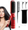 Piastra per capelli portatile, spazzola per piastra per capelli senza fili - Piastra per capelli ricaricabile tramite USB,Spazzola lisciante 3 livelli di temperatura, pettine per lo styling per divers