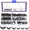 Swpeet 125Pcs Schwarzer hochfester Kohlenstoffstahl SAE Flügelmuttern Schmetterlingsmuttern Hex Dome Cap Befestigungen Hardware Assortiment Kit, 6 Größen #6-32#8-32#10-24#1/4-20 bis 3/8-16#5