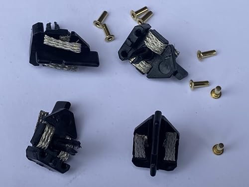 SSC Slot Cars Ersatzteile, 4 Easyfit Long Stem Car Guide Blades mit Zöpfen und 8 Ösen Kompatibel für Scalextric Slot Cars Modelle, Spielzeug DIY Teile Zubehör mit Öse