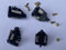 SSC Slot Cars Ersatzteile, 4 Easyfit Long Stem Car Guide Blades mit Zöpfen und 8 Ösen Kompatibel für Scalextric Slot Cars Modelle, Spielzeug DIY Teile Zubehör mit Öse