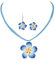 LHJHZDJC Halskette Damen Mode Damen Plumeria Blume Schmuck Set Fimo Ton Ohrringe Anhänger Halskette Geschenk