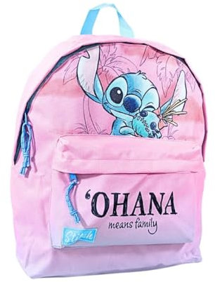 mybagstory - Sac à dos Stitch fille - Enfant - Ecole - Maternelle - Garderie - Primaire - cartable fille – Idée Cadeau - Rose/Bleu - Grand sac à dos – 40 cm