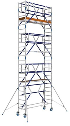 ASC Rollgerüst 75 AGS, Arbeitshöhe 8,3 m 1.90 m Holz - Leitergerüst - fahrbares Gerüst - Alu Gerüst fahrbar - Gerüst Alu