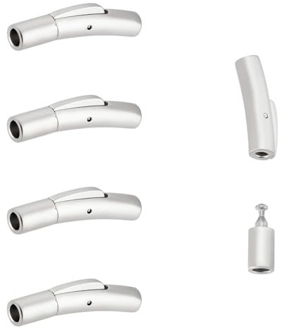 UNICRAFTALE 5 Stück Armband Halskettenverschlüsse 304 Edelstahl Bajonettverschlüsse Säulenverschlüsse Für Lederkordeln Röhren Schmuckverschlüsse Mit Druckknopf Für Armbänder Halsketten 3mm Loch