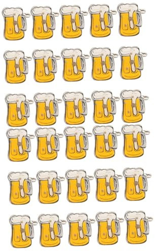 Holibanna 30 Pièces Broche à paillettes en verre de bière chope à bière Pin's bière épinglette de tasse de bière broche à vin épingles à linge décorative brillante adorable