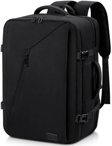 star cloud 44L Groß Reiserucksack Handgepäck Flugzeug, 18 Zoll Laptop Rucksack Travel Backpack Carry On Luggage, Wasserdichter Reisetasche Koffer Tasche Herren Damen für Reise Arbeit Uni, Schwarz