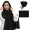 zhxinashu Hijab-Schal für Damen, Hijab-Unterkappen-Set, Chiffon, muslimisches Kopftuch, Kopftuch, Schwarz, Einheitsgröße