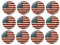 12 Vintage American Flag Fridge Magnets, American Red White and Blue Flag Magnetic Fridge Stickers for Refrigerator, Office Classroom Whiteboard, Microwave, Dishwasher