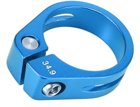 INFINAUTO 34.9mm Aluminium Alloy Bicycle Seat Post Clamp Seat Post Clip Blue Durable Material Stylish Design