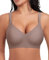 Damen BH Ohne Bügel Nahtloser BH Bequeme Weiche Glatte BHS Bügellose BHS Tiefem V-Ausschnitt Bralette Soft Bra Bustier (Hellbraun, XL)