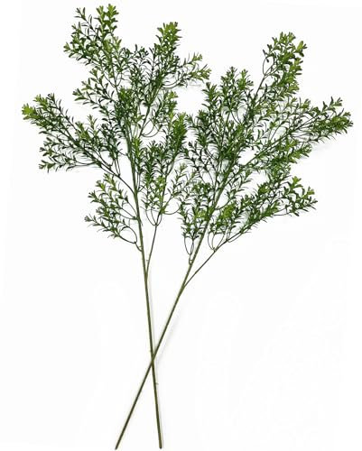CATTREE Künstliche Pflanzen, Kunststoffblumen, grüne Sträucher, künstliche Bohnen, künstliche Blätter, Büsche, für drinnen und draußen, Zuhause, Garten, Büro, Veranda, Hochzeit, Tischdekoration, 2