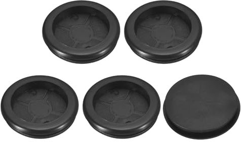sourcing map Lot de 5 œillets en caoutchouc de 40 mm, trou de perçage de 33 mm ID simple face pour protection de fil de câble de pare-feu, noir