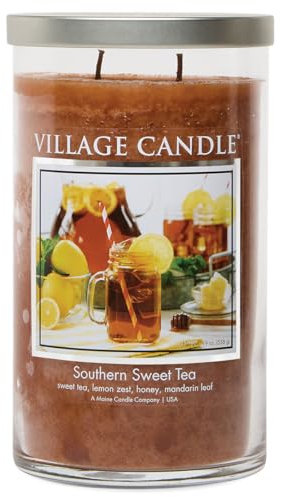 Village Candle Duftkerze im Tumbler Glas (groß) Southern Sweet Tea - Tradition Edition - Kerze mit 2-Docht Technologie