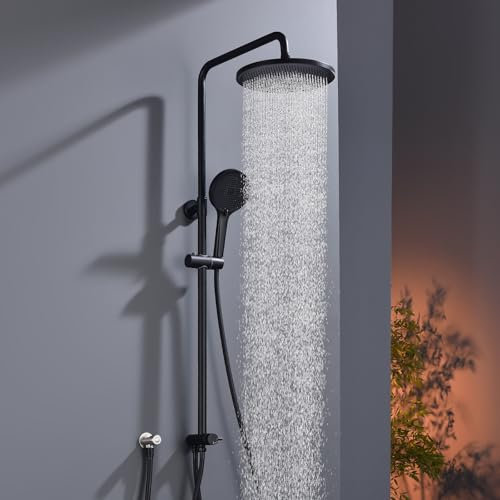 GAOZHI Colonna Doccia senza Miscelatore Set Doccia Completo Sistema Doccia a Pioggia Colonna Doccia Regolabili Doccetta 26cm