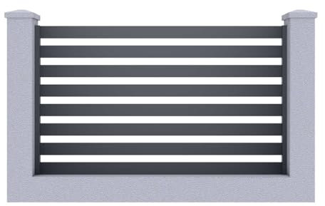 Aluminium Sichtschutzzaun Gartenzaun Zaun Lamellenzaun Anthrazit Set 1200x2000mm